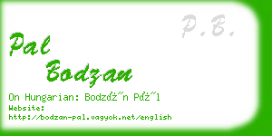 pal bodzan business card